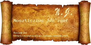 Noszticzius József névjegykártya